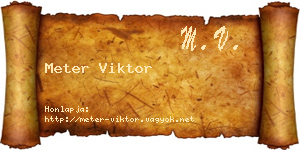 Meter Viktor névjegykártya